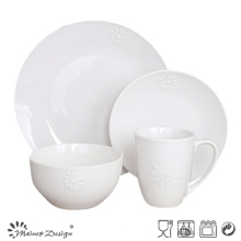 Embossed Sunflower 16PCS Restaurant Dinnerware Set